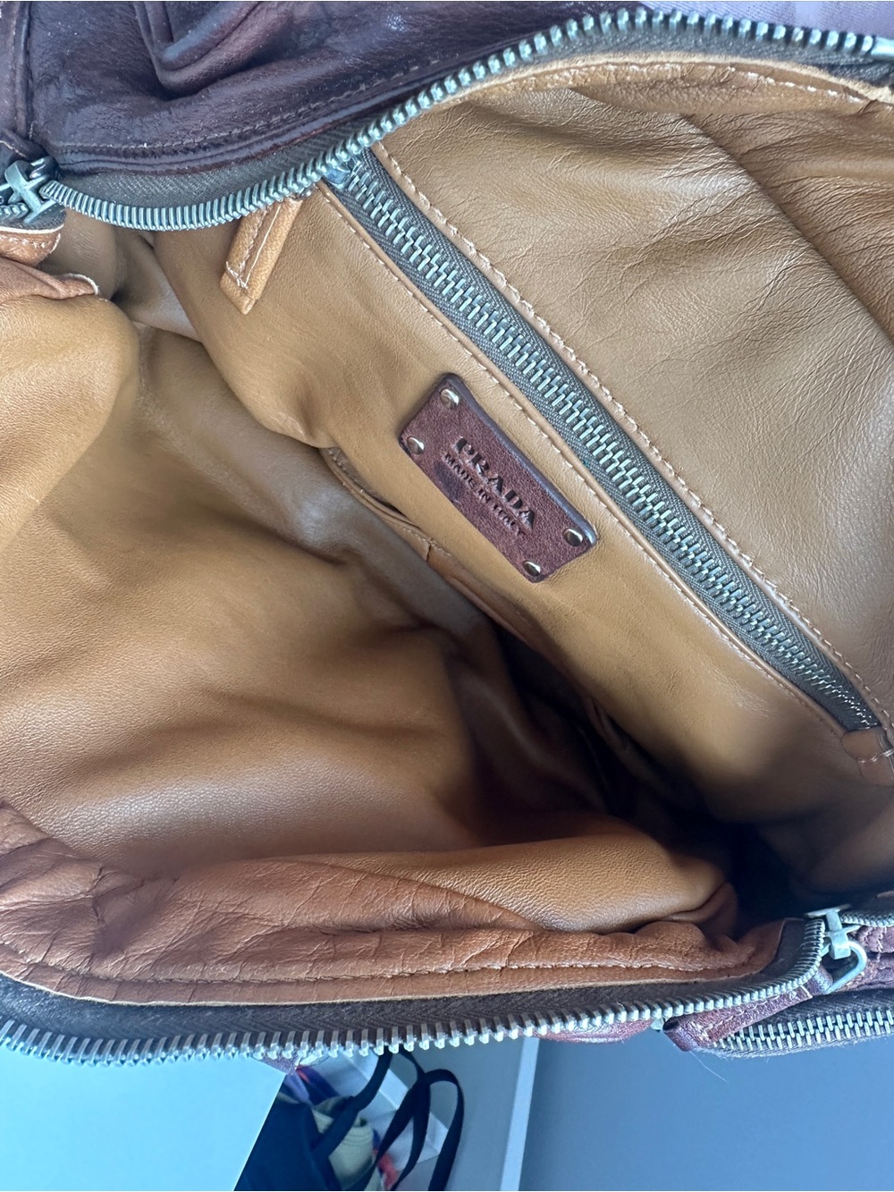 Prada Vintage Washed Leather Top-handle Bag - Picture 7 of 8